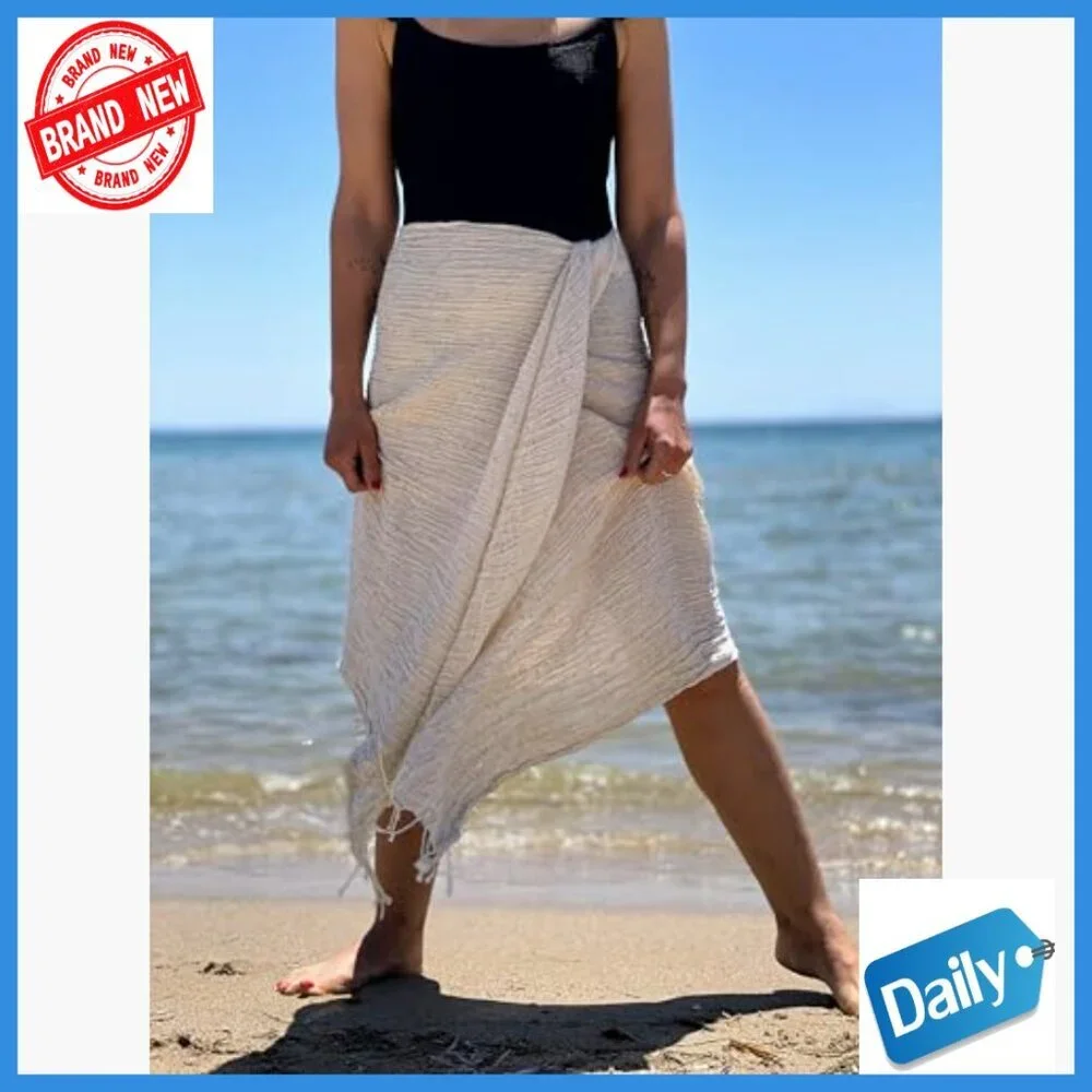 Handwoven Linen Cotton Scarf Shawl Wrap Lightweight Turkish Fashion Accessory